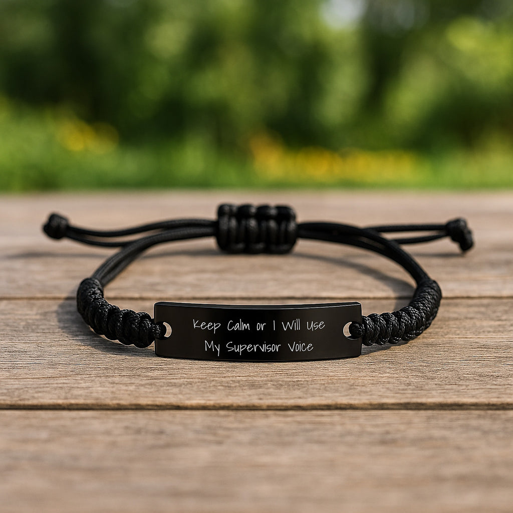 Supervisor Keepsake Black Adjustable Rope Bracelet for Him Birthday Gift - Image 2