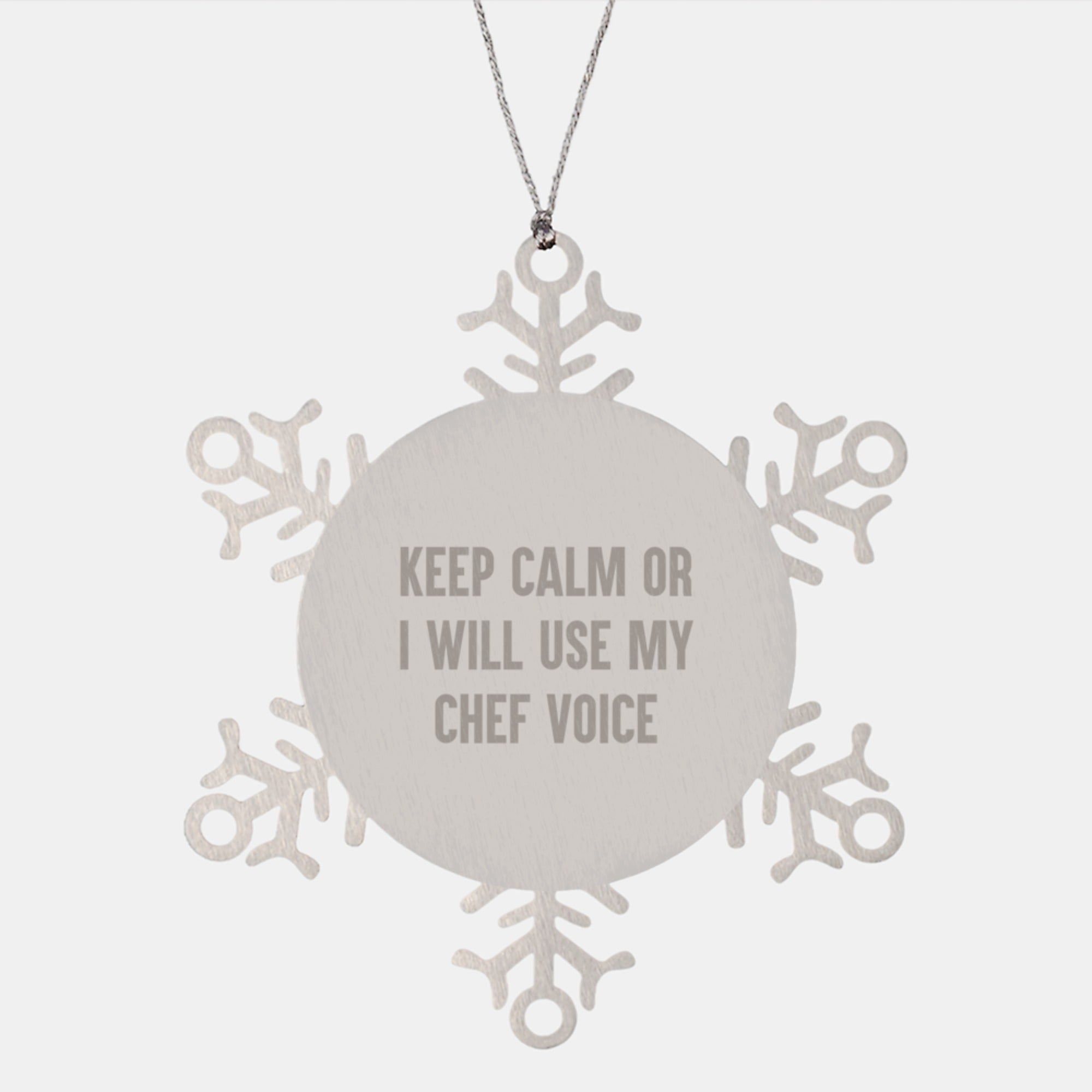 Chef Humor Keep Calm Novelty Festive Christmas Ornament for Friends Gift - Image 1