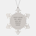Christmas Gift for Her Priest Ornament Keep Calm Or I Will Use My Voice - Image 1