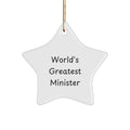 Christmas Gift for Her Present Minister Star Ornament Keepsake - Image 1