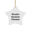 Christmas Gift for Her Present World's Greatest Chemist Star Ornament - Image 1